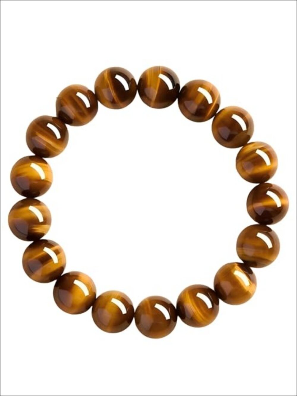Tiger Eye Stone Beaded Elastic Bracelet for Yoga Meditation
